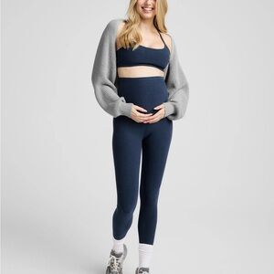 Beyond Yoga Spacedye Maternity Cropped Leggings in Navy